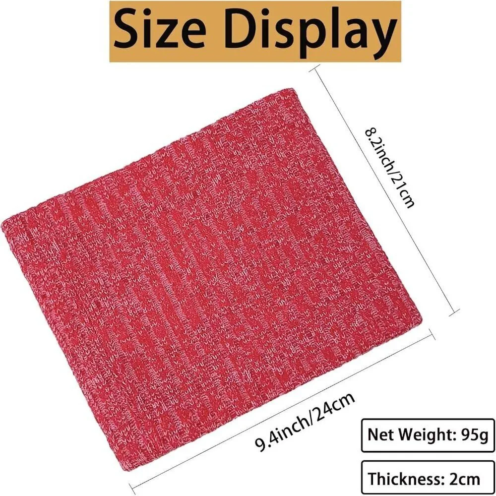 Men's Red Winter Thermal Fleece Neck Warmer Windproof Face Cover Ski Mask